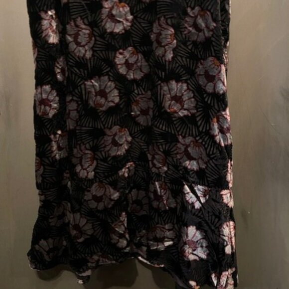 Retro Velvet Floral Art Deco Sleeveless Swing Mini Dress - NWOT - Picture 6 of 16